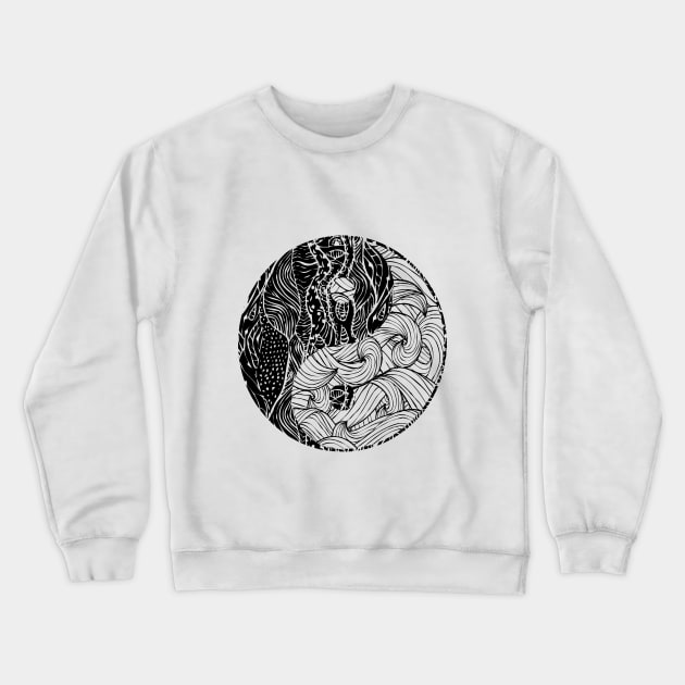 Abstract Yin-Yang Crewneck Sweatshirt by Taki93